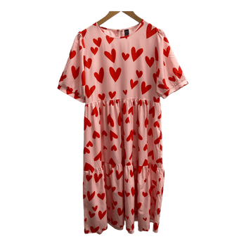 Pink heart print dress
