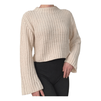 Vaalea beige neulepaita koko M