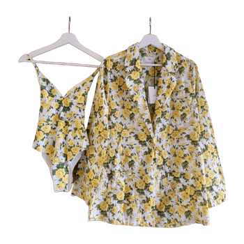 Onia luxury beach set: cotton blazer + swimsuit 