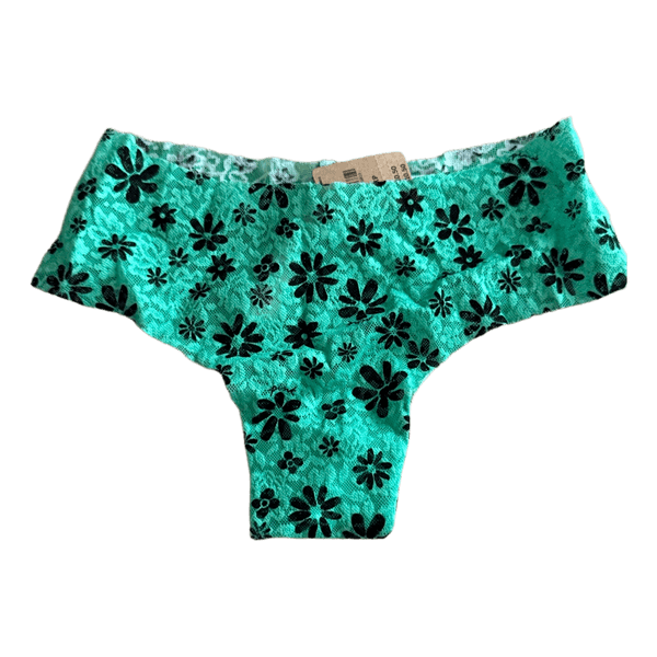 Green lace floral panties