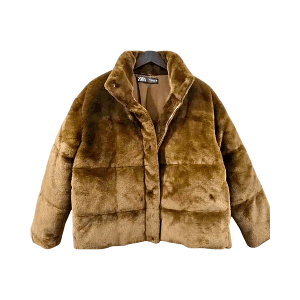 Brown puffer jacket