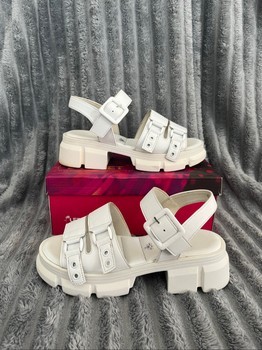 White platform sandals