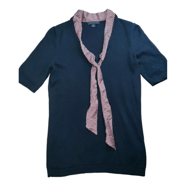 Tommy Hilfiger Ohut Neulepaita Solmukauluksella - Tummansininen - XS/S