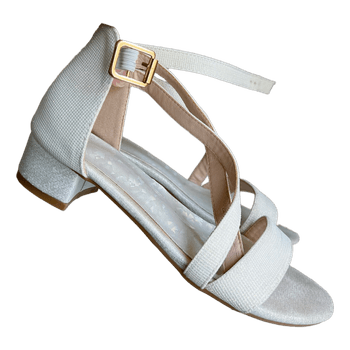 White block heel sandals