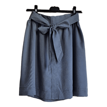 Grey tie waist skirt