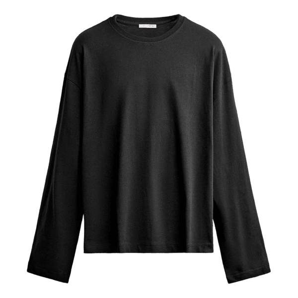 Sort langærmet t-shirt