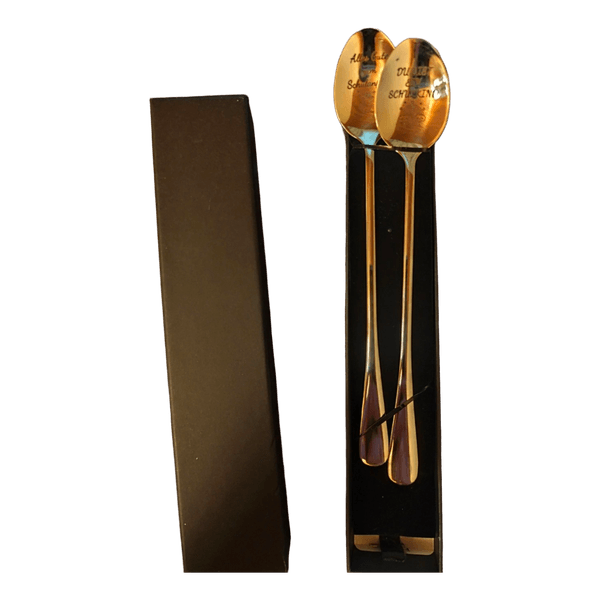 Engraved gold tone spoons