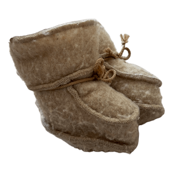 Flokati wool baby shoes