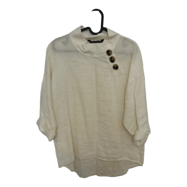 Cream linen blend blouse