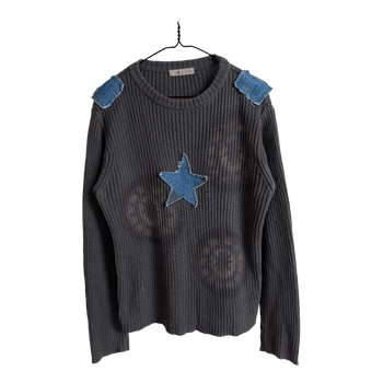 Grey denim star sweater