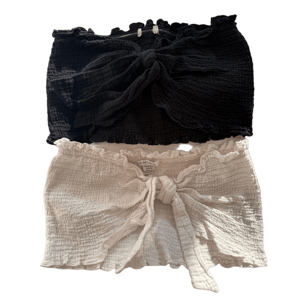 Black and white tube top