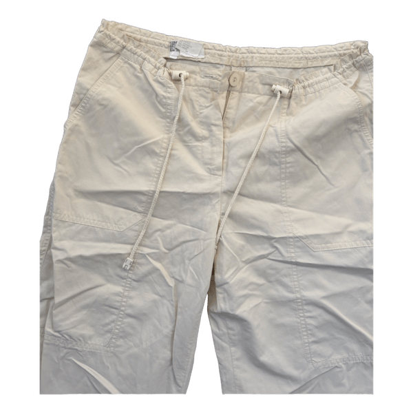 Beige cotton blend trousers