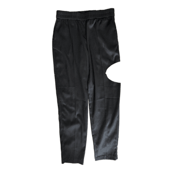 Black elastic waist trousers