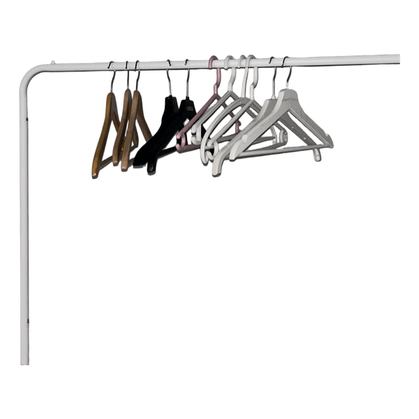 White metal clothes rail