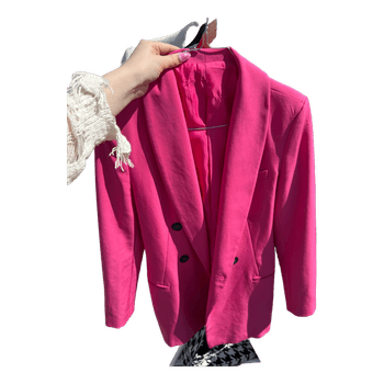 Pink double-breasted blazer