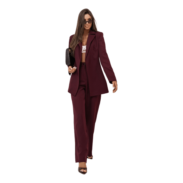 Burgundy trouser suit