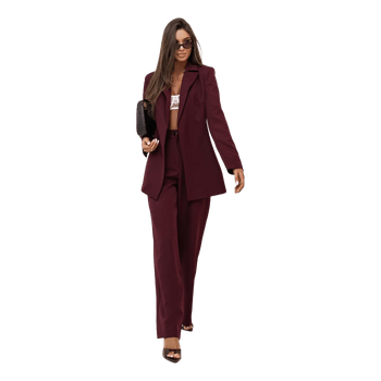 Burgundy trouser suit