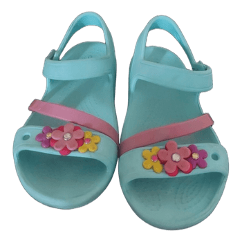 Crocs zandaletes ar puķēm