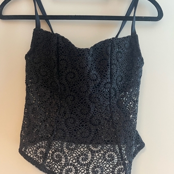 Black lace camisole top