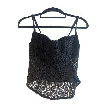 Black lace camisole top