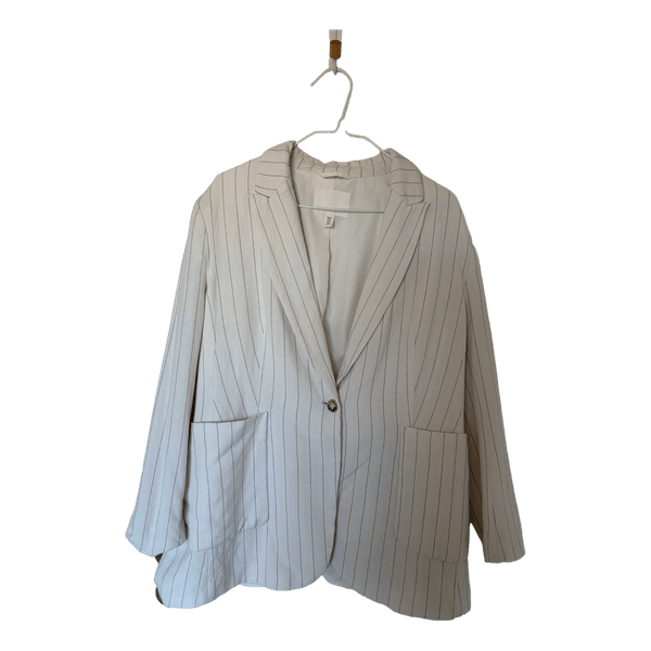 Hvid stribet blazer