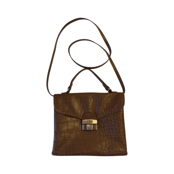 Brown leather shoulder bag