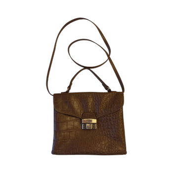 Brown leather shoulder bag