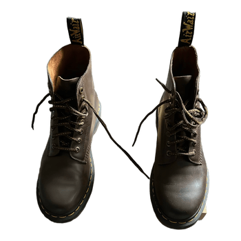 Brown leather boots