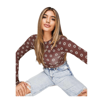 Brown long sleeve bodysuit
