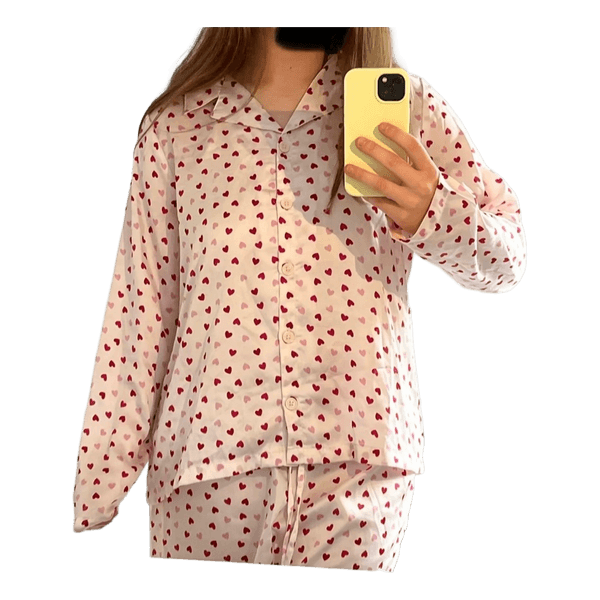 VRS pyjamassæt med hjerteprint