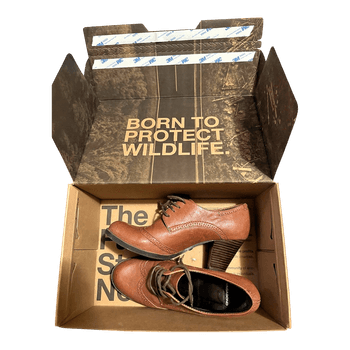 Brown leather heeled boots