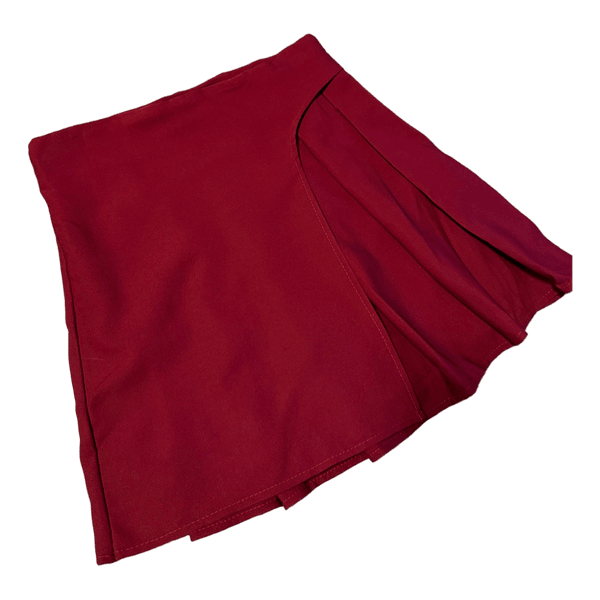 Bordo spalvos klostuotas sijonas