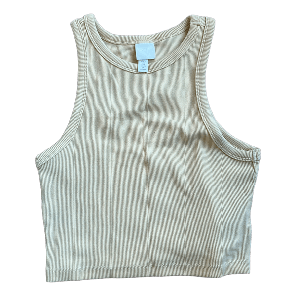 Gul ribbet tanktop