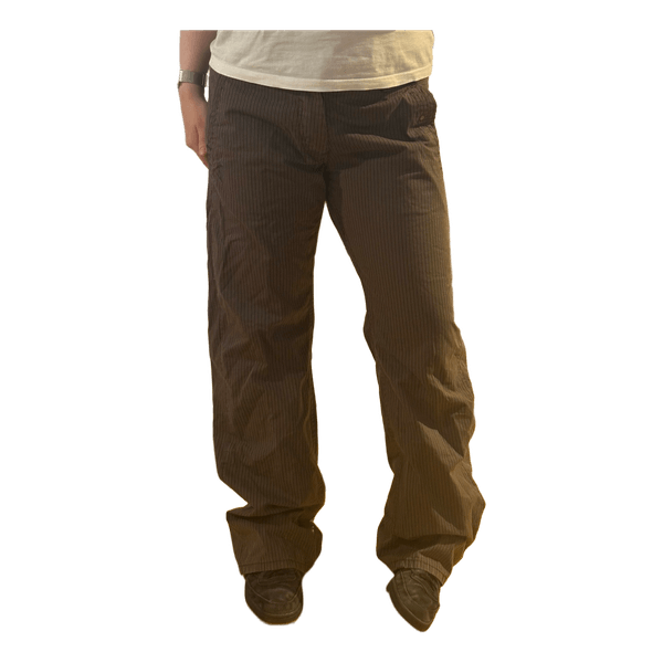 Brown striped trousers