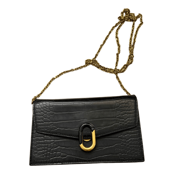 Black croco crossbody bag