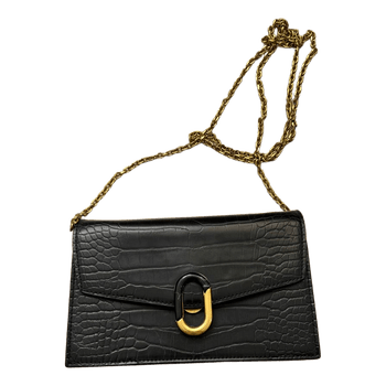 Black croco crossbody bag