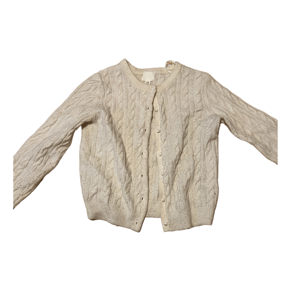 Hvid kabelstrikket cardigan