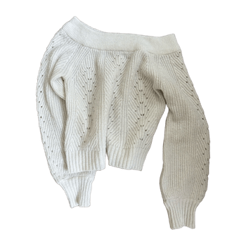 Ginan valkoinen off-shoulder neule