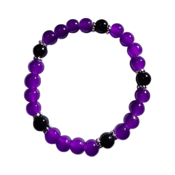 Purple beaded stretch bracelet