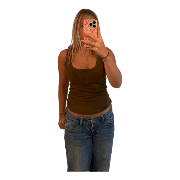 Grøn ribbet tanktop fra Zara