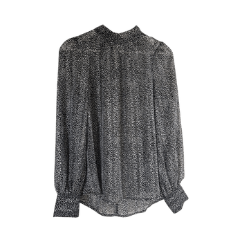 Black white spotted blouse
