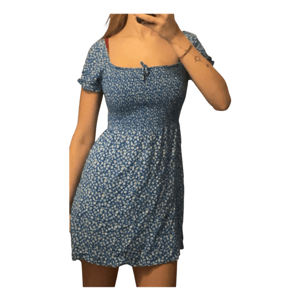 Blue floral mini dress