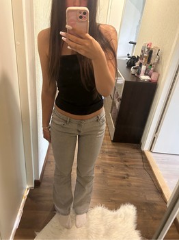 Grey bootcut jeans