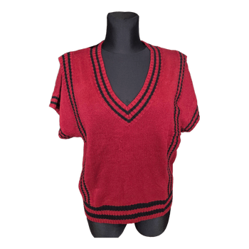 Red striped sweater vest