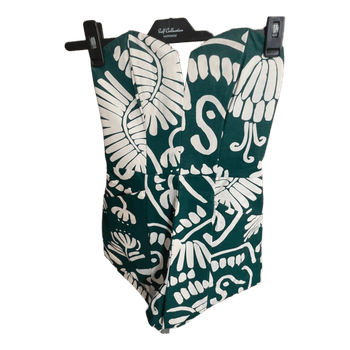 Green patterned strapless bodysuit