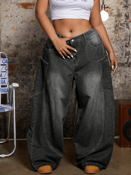 Plus size wide jeans