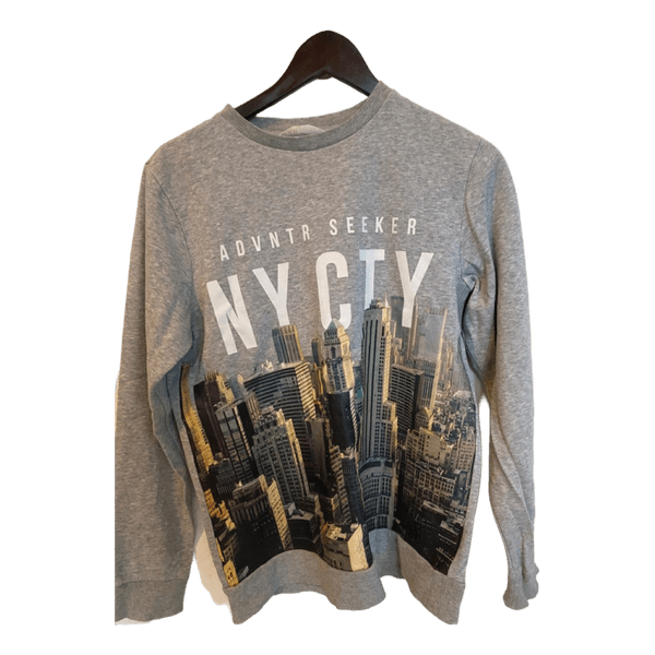 Harmaa NYC collegepaita