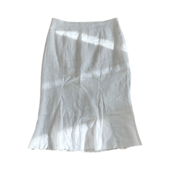 White linen midi skirt
