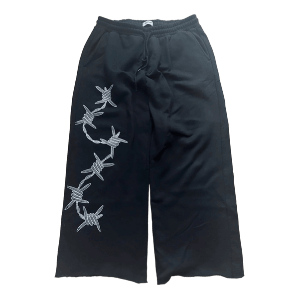 Black barbed wire sweatpants baggy streetwear