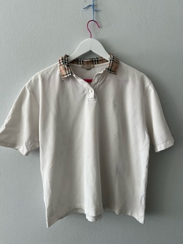 valkoinen Burberry  pikeepaita L
